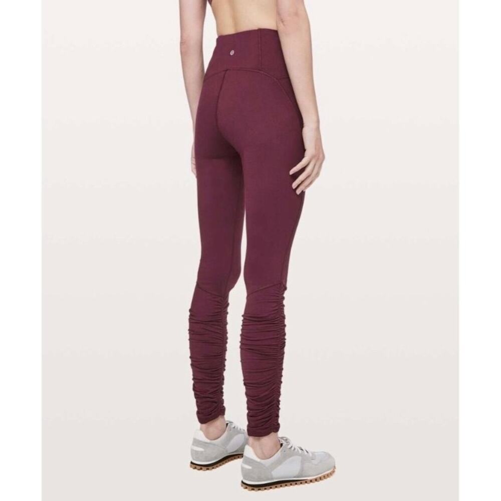 Lululemon Ready To Rulu Tight Leggings in Maroon SZ 10 - Picture 1 of 9
